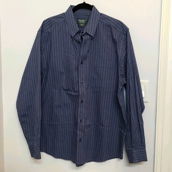 Eddie Bauer Other - Eddie Bauer Relaxed Fit Wrinkle Resistant Blue Stripe Shirt